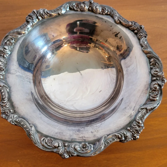 Vintage Towle Silver Plated Brass Bowl Made in USA Candy Dish Nut Bowl - Picture 8 of 13